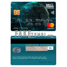 USA Navy Federal Union bank fake mastercard photoshop template PSD