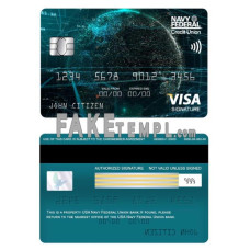 USA Navy Federal Union bank fake visa signature card photoshop template PSD