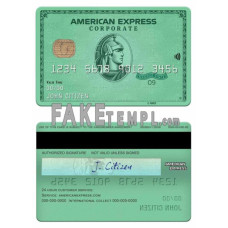 USA Nebraska Five Points Bank fake AMEX green card photoshop template PSD