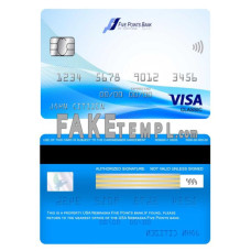 USA Nebraska Five Points Bank fake visa classic card photoshop template PSD