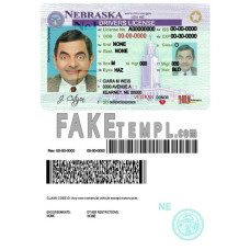 USA Nebraska fake driving license photoshop template PSD