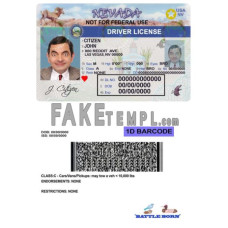 USA Nevada fake driving license photoshop template PSD