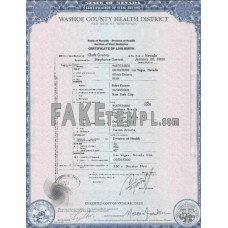 USA Nevada state fake birth certificate photoshop template PSD 