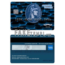 USA New York fake American Express Blue bank card photoshop template PSD