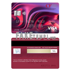 USA New York CFSB bank fake visa classic card photoshop template PSD