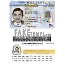 USA New York fake driving license photoshop template PSD