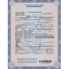 USA New York state fake death certificate photoshop template PSD 