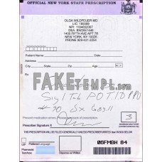 USA New York state fake prescription photoshop template PSD