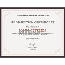 USA No Objection fake certificate template in Word and PDF format