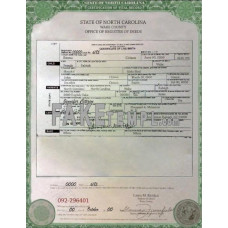 USA North Carolina state fake birth certificate photoshop template PSD 