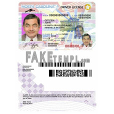 USA North Carolina fake driving license photoshop template PSD