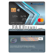 USA Ohio SUTTON bank fake mastercard photoshop template PSD