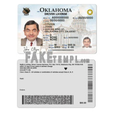 USA Oklahoma fake driving license photoshop template PSD