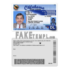 USA Oklahoma fake driving license photoshop template PSD