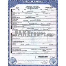 USA Oregon state fake death certificate photoshop template PSD 