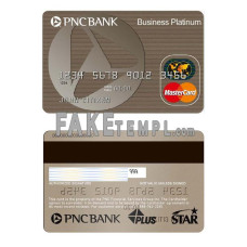 USA PNC bank fake mastercard photoshop template PSD