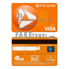 USA PNC bank fake visa signature card photoshop template PSD