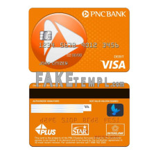 USA PNC Bank fake visa debit card photoshop template PSD