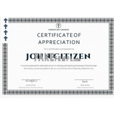 USA fake Pastor fake Appreciation Certificate template in Word and PDF format