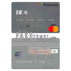 USA Payoneer fake mastercard credit card photoshop template PSD