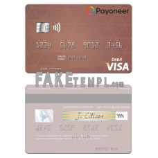 USA Payoneer fake visa credit card photoshop template PSD