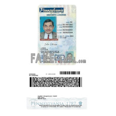 USA Pennsylvania state vertical fake driving license photoshop template PSD