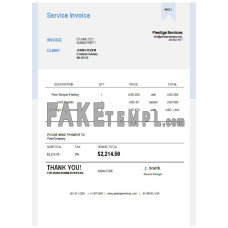 USA Prestige Services fake Invoice Word and PDF template