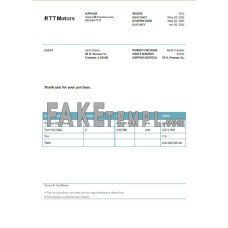 USA RTT Motors fake Invoice Word and PDF template