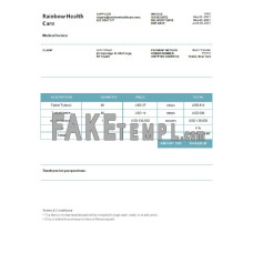 USA Rainbow Health Care fake Invoice Word and PDF template