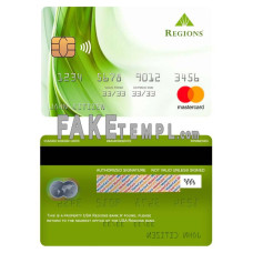 USA Regions bank fake mastercard photoshop template PSD