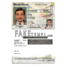 USA Rhode Island state fake driving license photoshop template PSD