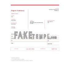 USA Rupert Stationary fake Invoice Word and PDF template