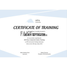 USA fake Safety Training certificate template in Word and PDF format