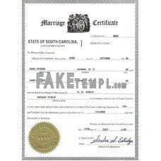 USA South Carolina fake marriage certificate photoshop template PSD 