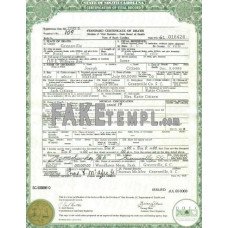 USA South Carolina state fake death certificate photoshop template PSD 