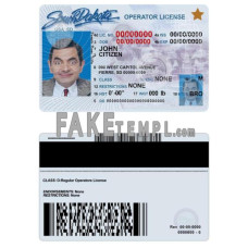 USA South Dakota fake driving license photoshop template PSD