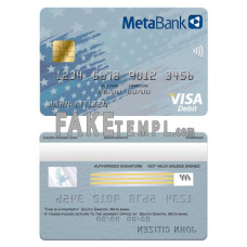 USA South Dakota Metabank fake visa card photoshop template PSD