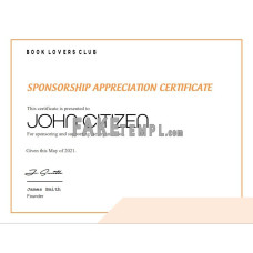 USA fake Sponsorship fake Appreciation Certificate template in Word and PDF format