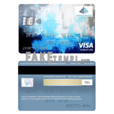 USA Springside Mortgage bank fake visa signature card photoshop template PSD