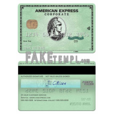 USA State Street Corporation bank fake AMEX green corporate card photoshop template PSD