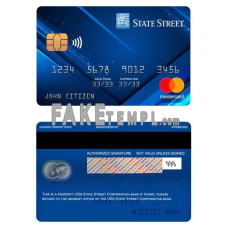 USA State Street Corporation bank fake mastercard photoshop template PSD