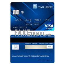 USA State Street Corporation bank fake visa signature card photoshop template PSD