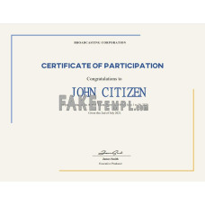 USA fake Talent Show Participation certificate template in Word and PDF format