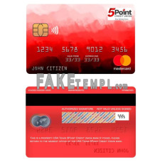 USA Texas 5Point Credit Union bank fake mastercard photoshop template PSD