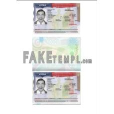 USA fake tourist visa photoshop template PSD