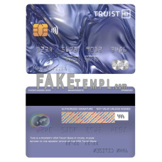 USA Truist Bank fake mastercard photoshop template PSD