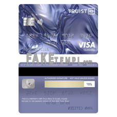 USA Truist Bank fake visa classic card photoshop template PSD