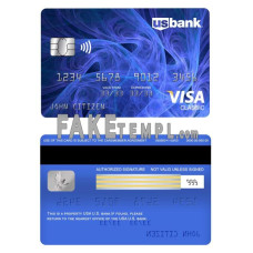 USA U.S. bank fake visa classic card photoshop template PSD