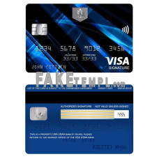 USA USAA bank fake visa signature card photoshop template PSD