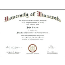 USA University of Minnesota fake diploma photoshop template PSD